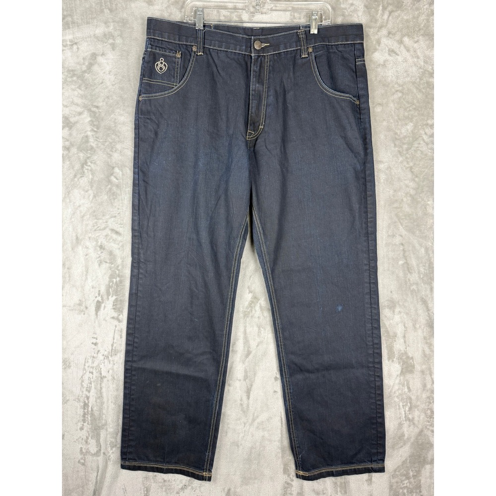 Eight 732 Mens Jeans Dark‎ Wash Straight Leg Cotton Size 42x34